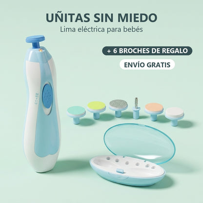 Uñitas Sin Miedo: lima eléctrica para bebés con 6 broches de regalo y envío gratis
