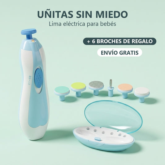 Uñitas Sin Miedo: lima eléctrica para bebés con 6 broches de regalo y envío gratis