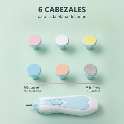 6 cabezales para cada etapa del bebé, del más suave al más firme